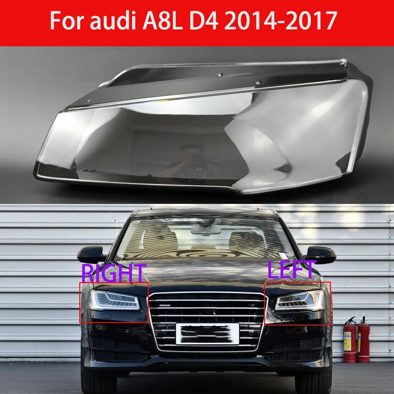 

Glass Lens Headlamps FOR Audi A8L D4 2014-2017 Lampshade Lens Xenon LED Headlight Lampshade Transparent Lens Protection Shell