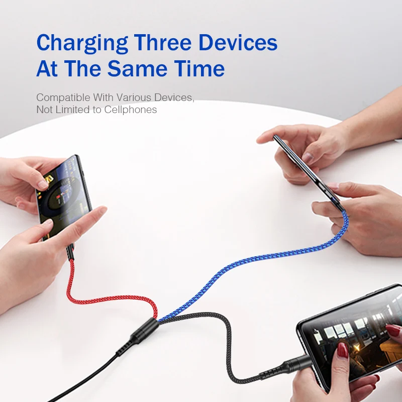 3 в 1 USB кабель YKZ Microusb type C Быстрая зарядка кабель для samsung Xiaomi huawei Micro USB-C шнур провод для Android Apple Phone