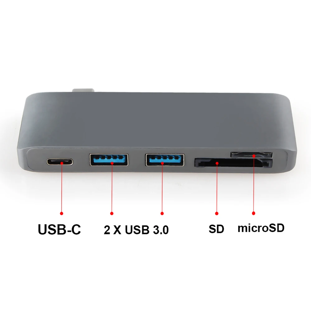 Два порта USB C концентратор до 4K HDMI адаптер Thunderbolt 3 двойной USB 3,1 данных type-C концентратор TF SD PD адаптер для MacBook Pro Air 13