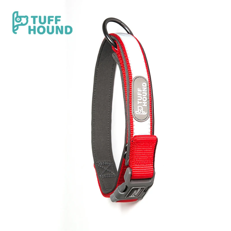 

TUFF HOUND Pet Collar Nylon Adjustable Reflective For Small Medium Large Dogs and Cat Walking Running