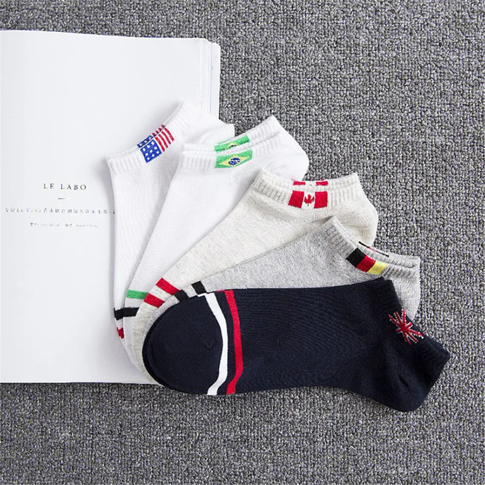 Принт национального флага женские носки Англия Россия США Модные женские хлопковые носки Весна Осень Удобные повседневные носки