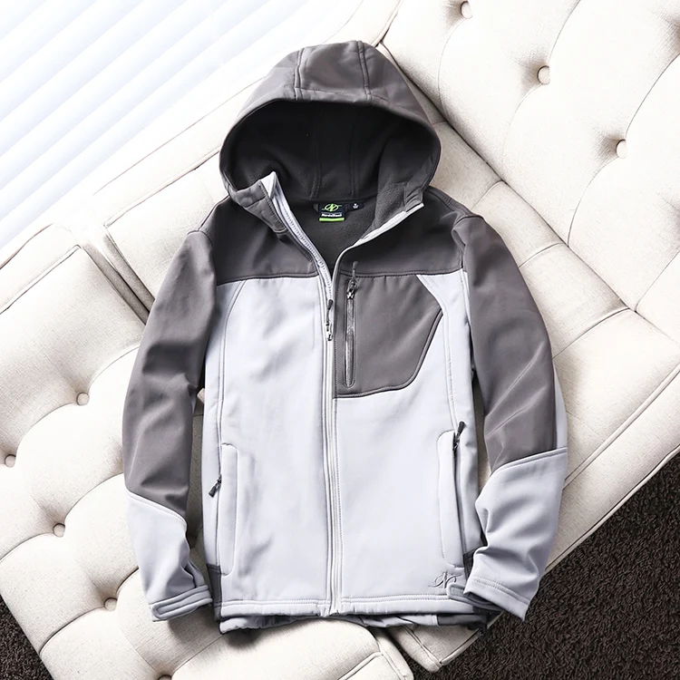 Ветровка мужская с флисовой подкладкой Флисовая теплая куртка капюшоном мягкая