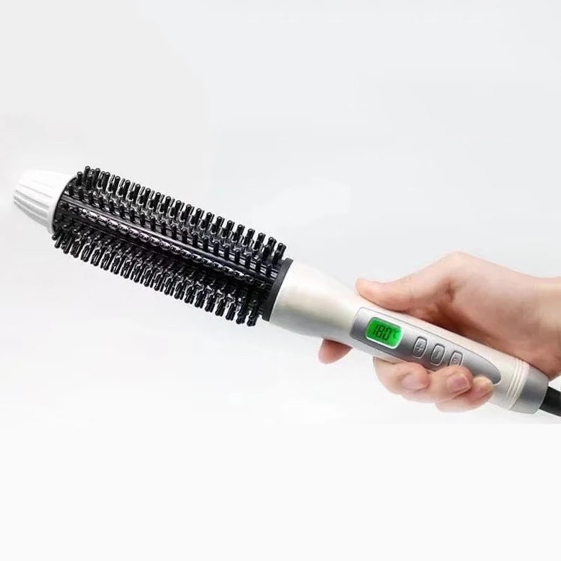 Профессиональные керамические анионные бигуди для волос, выпрямитель для волос, горячая расческа, электрическая ЖК-щетка для волос, гребень для волос, круглые большие бигуди