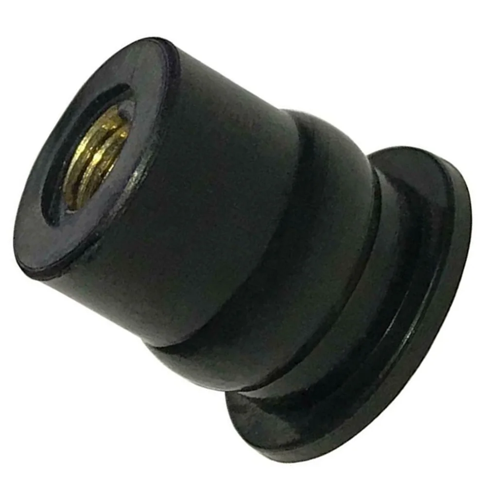 Универсальный M6x0.8mm резиновый Хорошо Гайка метрический мотоцикл лобовое стекло латунь черный Комплект Новое и высокое качество