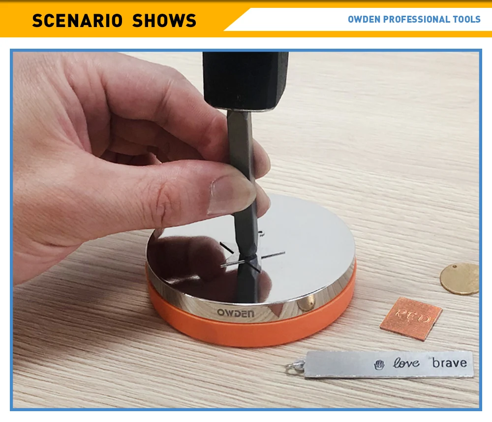 OWDEN Metal Steel Bench Block for Jewelry Stamping Tool（No Rebound)