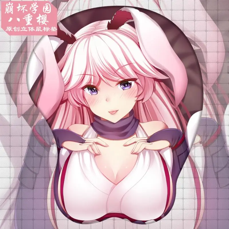 

Game Genshin Impcat Character Yae Miko 3D Silica Gel Mouse Pad Otaku Gaming Wrist Support Computer Mat Bracer Mousepad Fans Gift