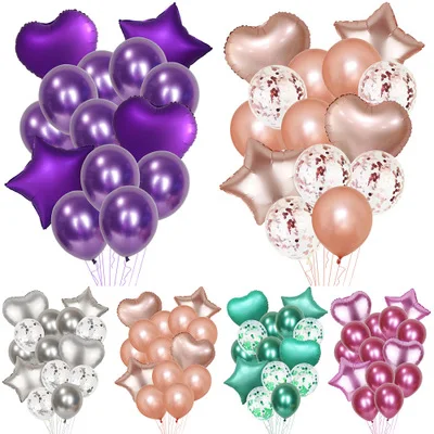 

Balloon 18/inch Matte Chrome Sequins Wedding Decor Gold-Plated Balloons Birthday Party Decor Rose Gold Series Theme