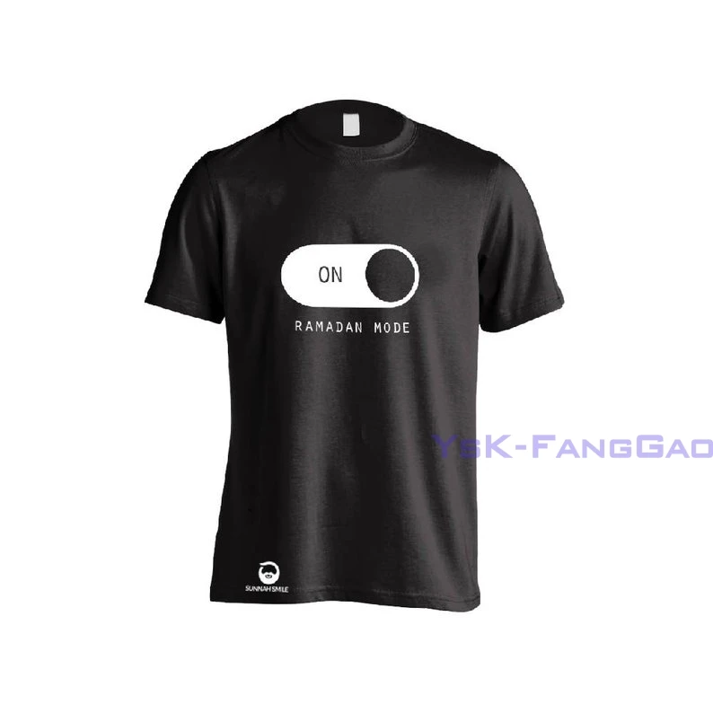 

Ramadan Mode On Adult Muslim T Shirt or Tee for Men or Women in Black - All sizes 100% cotton men t shirt women tops tee
