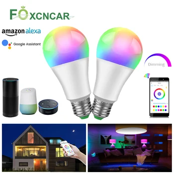 

Dimmable WIFI Smart Bulb Light LED 15W RGB Magic Lamp E27 LED Light Intelligent Home Lighting Work With Amazon Echo Google Home