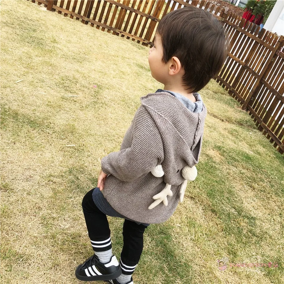 Spring Baby Boys Knitted Coat Baby Girls Outerwear& Coats New Cute Cartoon Knit Cardigan Kids Clothes Boy Girl Clothes