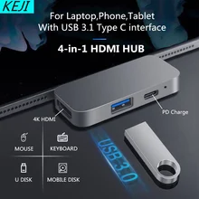 Type C концентратор USB3.1 с 4K HDMI PD зарядка USB3.0 считывание USB-C концентратор type-C pltter для HUAWEI P30 Pro Mate20 iPad Pro samsung S9 S10