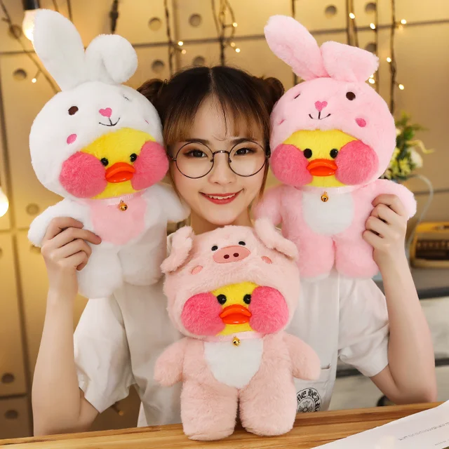 Cute LaLafanfan Cafe Duck Turn to Unicorn Totoro Panda Plush Toys Stuffed Soft Animal Dolls for Kids Girls Birthday Gifts 5