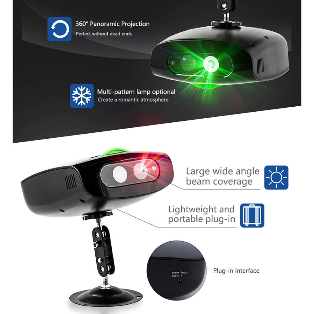 

Mini RGB Disco Light DJ LED Laser Stage Projector red blue green Lamp USB Rechargeable Wedding Birthday Party DJ Lamp