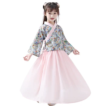 

Peacock Embroidered Hanfu girl improved costume Chinese style princess dress children's cross-dressed skirt female treasure suit