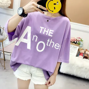 

Shirt Summer Short Sleeve Clothing Plus Size Gray O-neck Top Tee Tumblr T shirt Women White