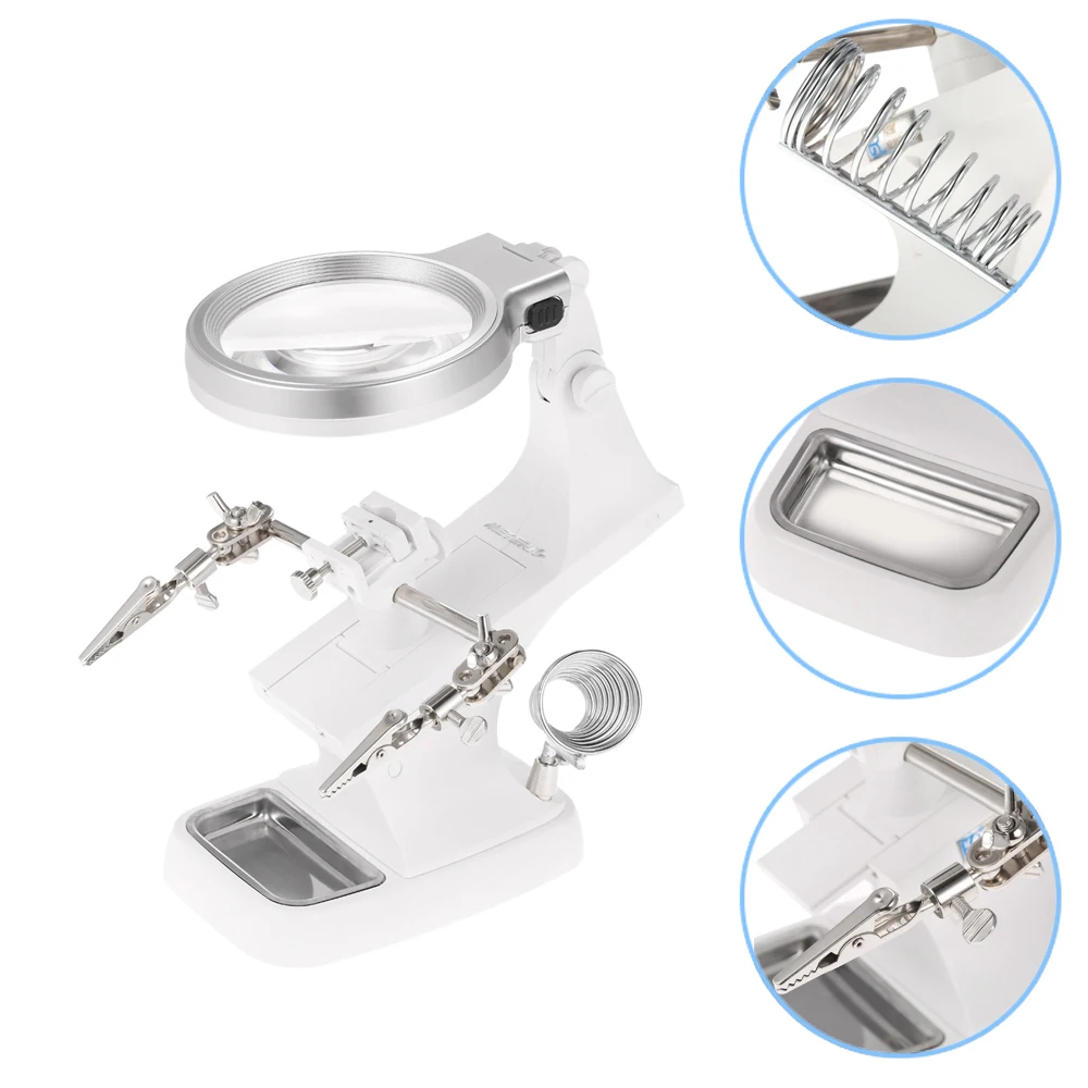 Meterk многофункциональный 3X/4.5X сварочный светодиодный Лупа крокодил зажим держатель зажим помощь ручной пайки ремонт увеличительное устройство