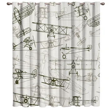 

Old-Fashioned Aircraft Window Treatments Curtains Valance Kids Swag Party Decoration Valance Curtains Window Draperies Girls