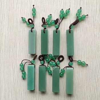 

Wholesale 8pcs/lot new fashion good quality natural green aventurine pillar charms Pendants for jewelry marking free shipping