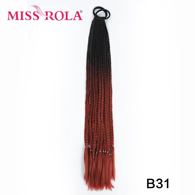 Synthetic Chignon Hair 60cm Hair Color Gradient Dirty Braided Ponytail Women Elastic Hair Rubber Band Hair Accessories Headband B31