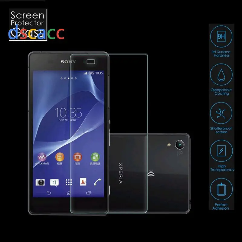 Dscacc 0,3 мм прозрачное закаленное Стекло Экран протектор для sony R1 L2 L1 XZ1 XZ2 Премиум XA2 Z5 Z4 Z3V Z Z3 Z2 Мини плюс C6 100 шт