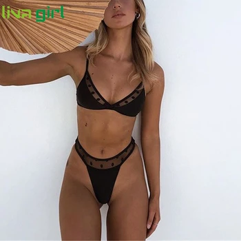 

Liva girl Bikini Bandage Sexy lace Push-Up women's swimsuit Women Padded Beach Brazilian Swimming Female Monokini Bikini 09