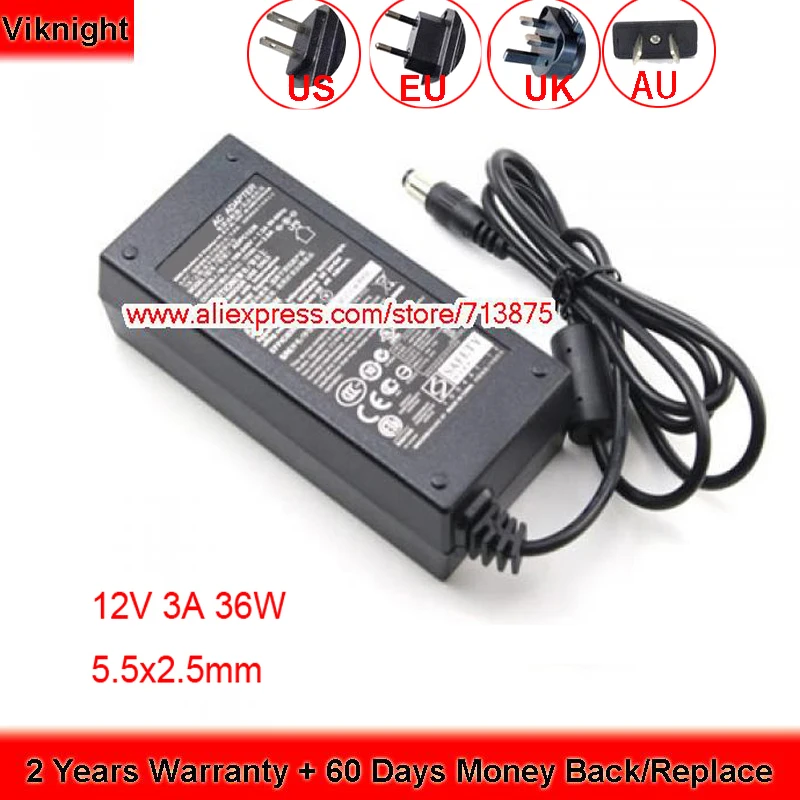 Genuine ADPC1236 AC Adapter 12V 3A 36W Charger for Hp X23LED MONITOR