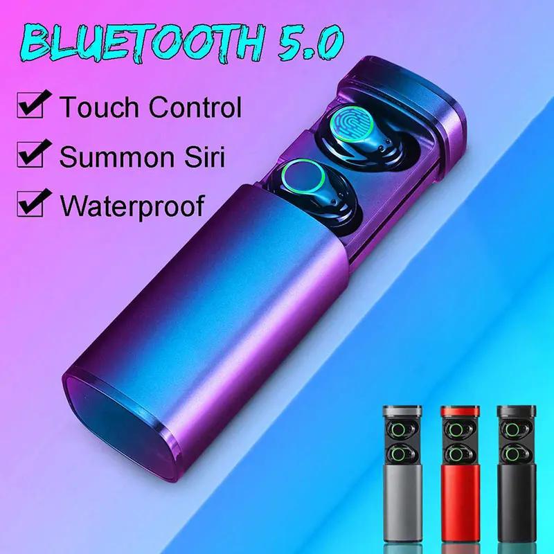 Waterproof Earbuds Headsets With Microphone Bluetooth 5 0 Wireless Earphone TWS 9D Stereo Sport Headphones 30 Hours Music Time