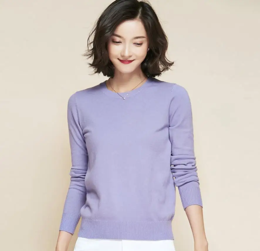 Baharcelin Women Girl Winter Knitted Pullovers sweaters Full Sleeve sweater basic bottom jumper top clothes | Женская одежда