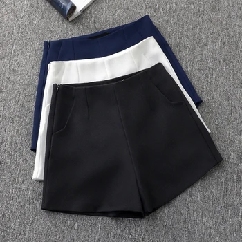 

Women Shorts Spring And Summer High Waist Zipper Large Size Black Casual Spring Loose Wide Leg Shorts Short Female High Waist