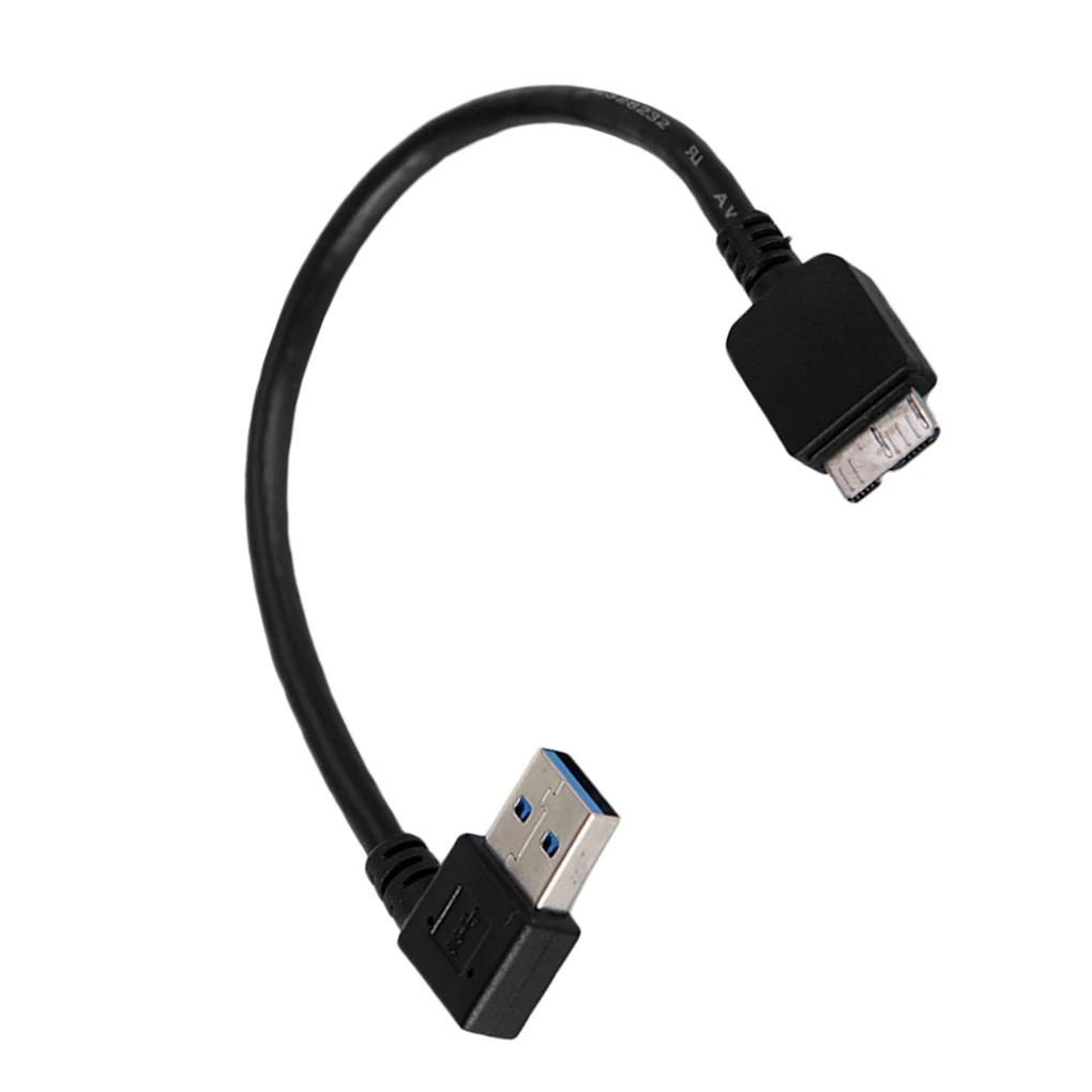 USB 3,0 A Угловой 90 градусов к Micro B кабель для передачи данных внешний жесткий диск HDD высокоскоростной SSD кабель для передачи данных