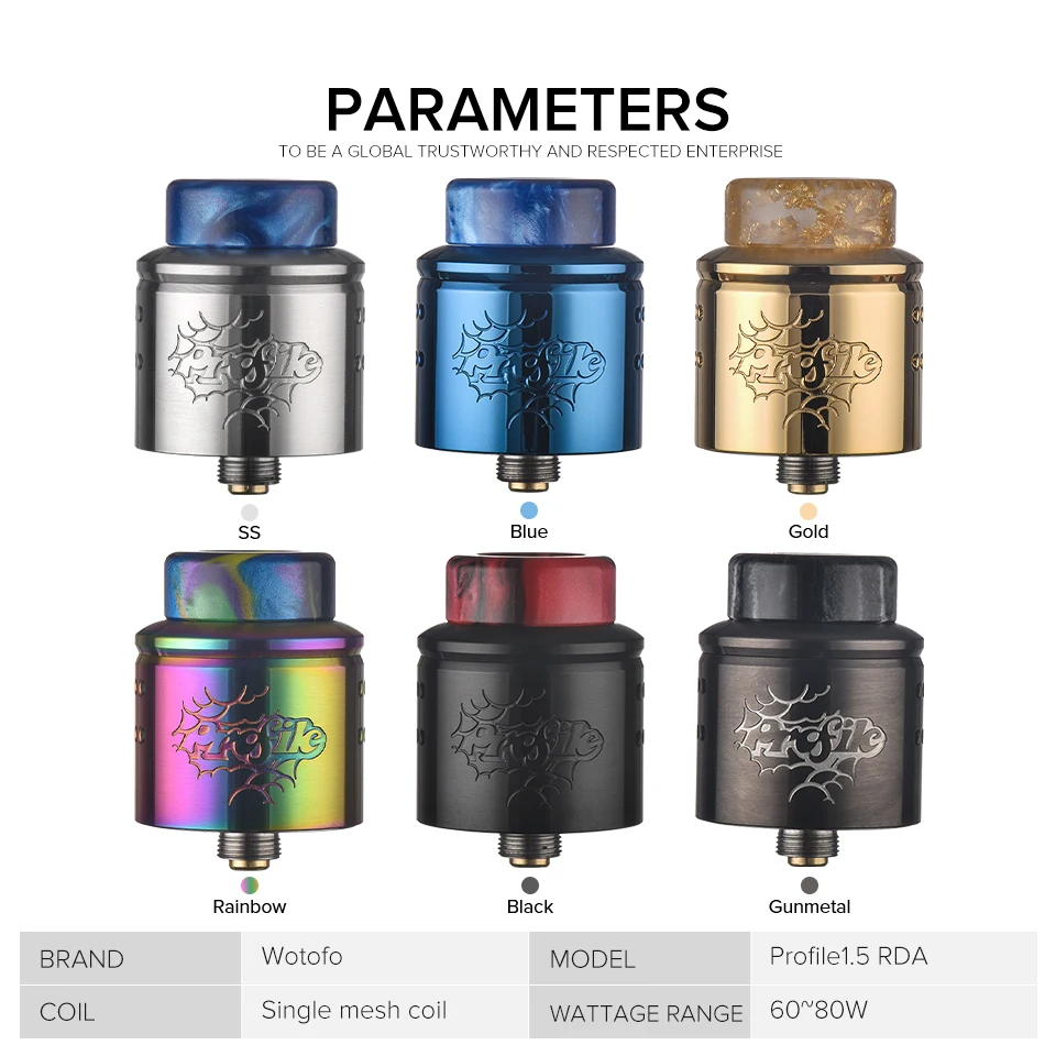 Original Wotofo Profile 1.5 Atomizer Vape Tank Vaporizer Rebuilding RDA Atomizer Vape 510 vape elektronik sigara VS Profile RDA (6)