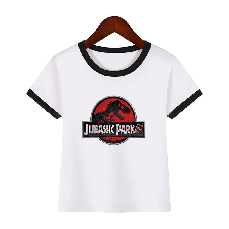 

Jurassic park t shirt cool boys clothes summer top unisex t-shirts white kids clothing child t-shirts custom tshirt ringer tee