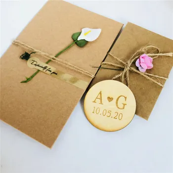 

Personalized wood save the date, save the date invitation, Custom wedding magnet, Birthday invitations with envelope - 50pcs