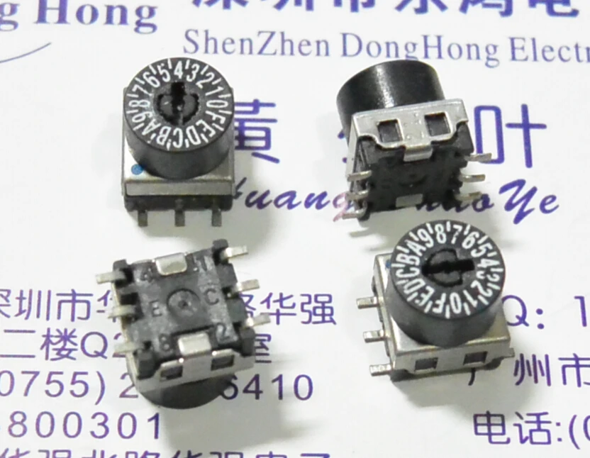 

5PCS/LOT 0-F/16 bit patch, 7.5 x 7.5 rotary dial code switch, 8421C positive code