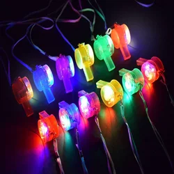Fournitures de fête, collier sifflet lumineux LED, scintillant dans la nuit 