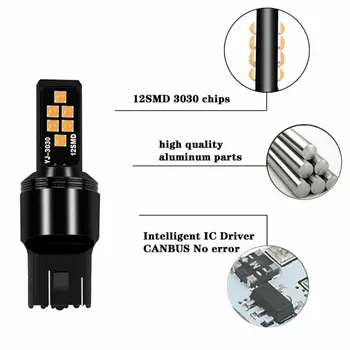 

Car LED Light Accessories Auto T20 7443 W21 5W Amber Taillight 360 Degrees