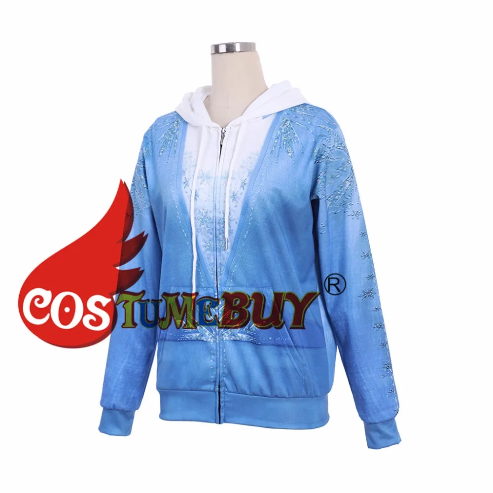 Costumebuy Толстовка принцессы Эльзы для косплея на молнии Снежная королева Эльза Анна кофта с капюшоном Толстовка куртка свитер пальто S-5XL