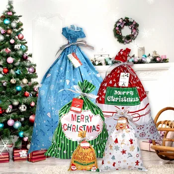 

Behogar 22pcs Assorted Size Christmas Gift Wrapping Treat Candy Bag Cookie Packing for Xmas Festival Party Favors Supplies