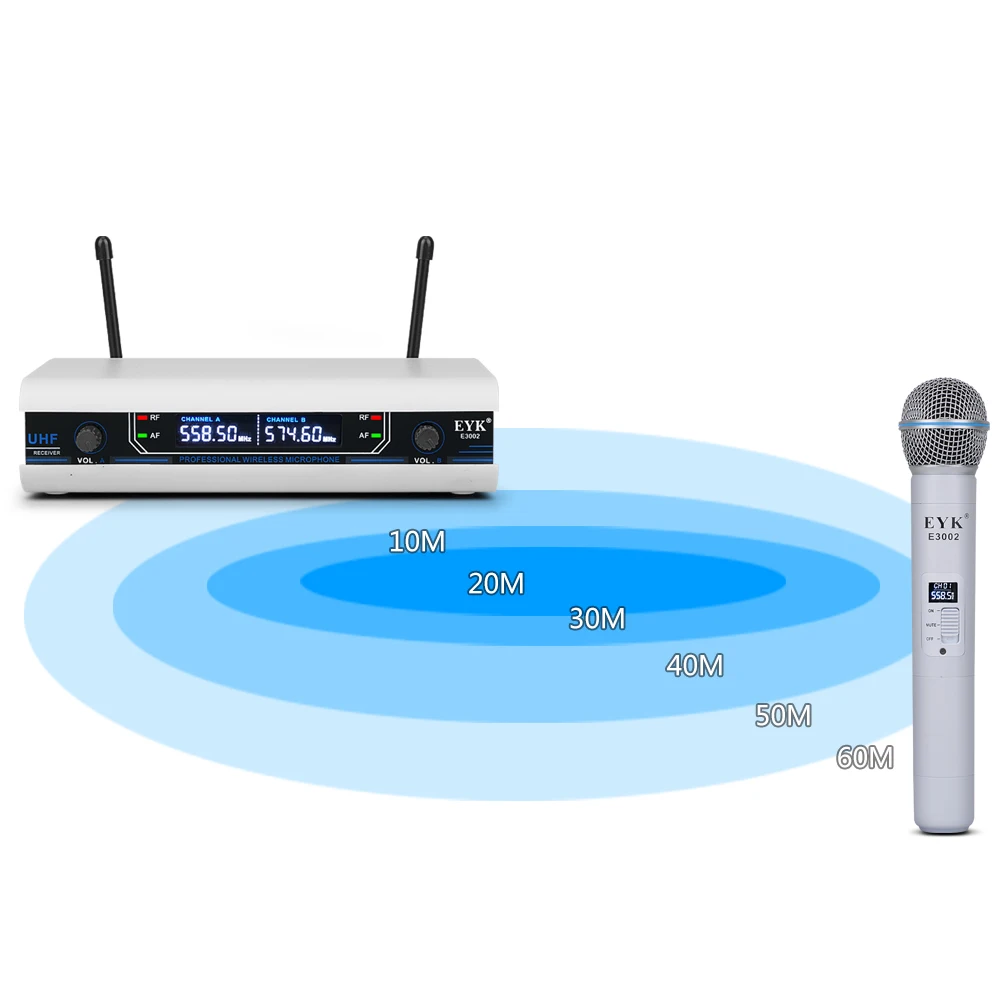 EYK E3002 Professional UHF Karaoke Wireless