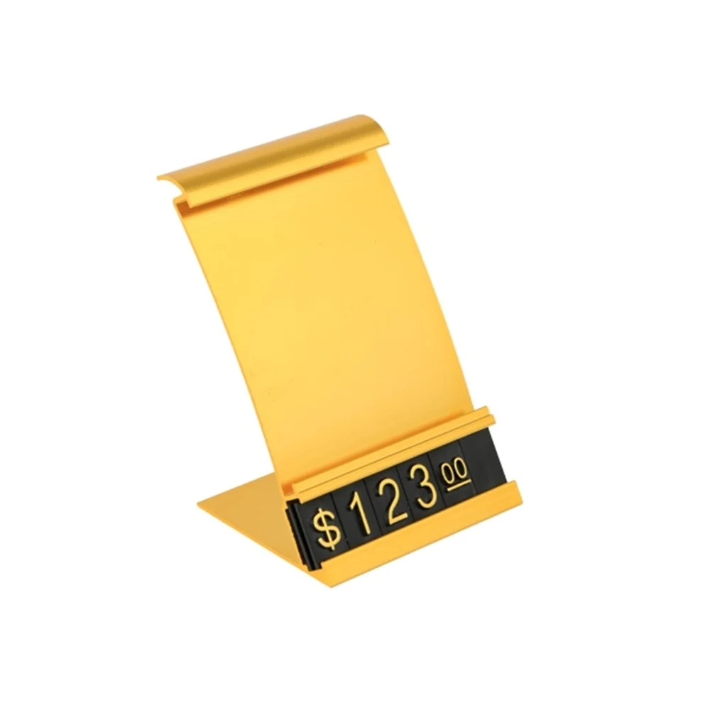 Aluminum Frame Jewelry Price Tag Adjustable Numeral Pricing Cube Sign Card Holder Wine Cellphone Alloy Counter Display Stand | Канцтовары