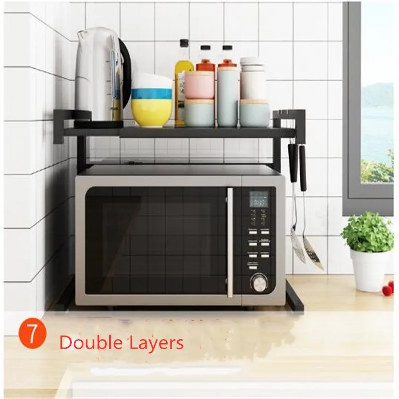  Organizer Kitchen Microwave Oven Shelf Metal Multi Function Stand Two Layers Dish Space Saving Rack - 4000349900589
