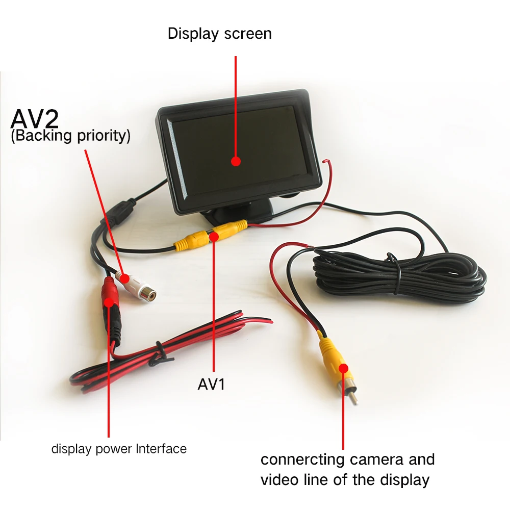 Reverse Image Display Car Monitor 4.3-inch on-board reversing monitor parking reversing display LCD color display
