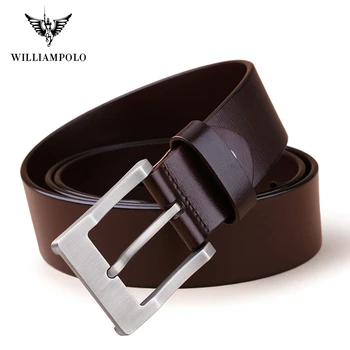 

Williampolo Cowhide Leather 100% Belts For Men Cowboy Style Luxury Strap Vintage Fancy Jeans Designer Pin Belt PL016P
