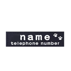 Customizable PU Dog ID Tags - Personalized Name Patches for Pet Harnesses and Collars (Set of 2) (Name tel Paw print)