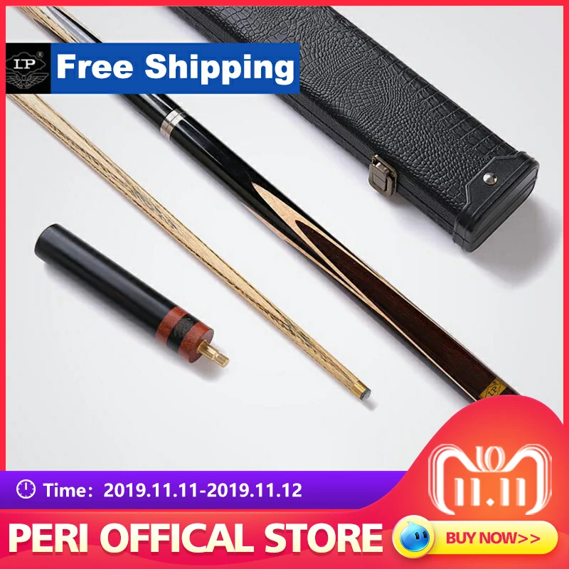 

LP Billiar Hunter Series Snooker Cue 3/4 Split One Piece Cue 10mm Tip Professional Ashwood Shaft Ebony Butt with Solid Extension