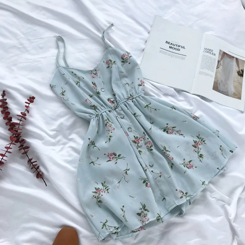 HELIAR Buttoned Floral Printed Rompers Women Playsuits Lady Jumpsuits with Sashes Lapel Sleeveless Casual Female Playsuit HELIAR Buttoned Floral Printed Rompers Women Playsuits Lady Jumpsuits with Sashes Lapel Sleeveless Casual Female Playsuit