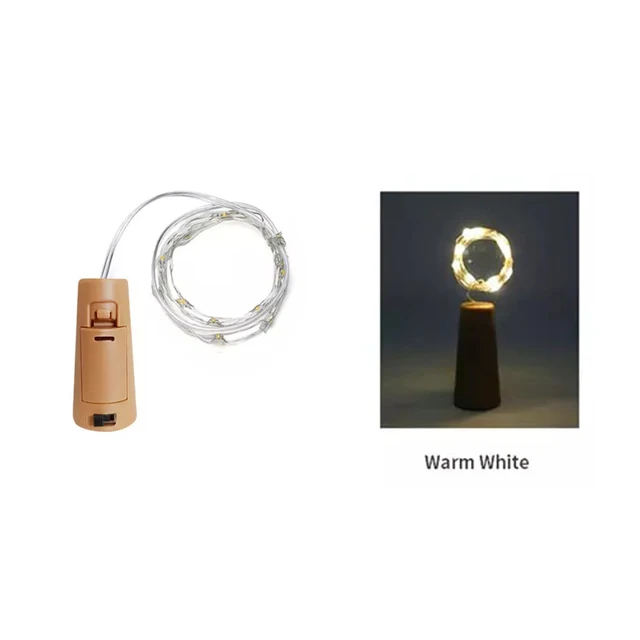 20LED LED wine bottle cork string lights holiday decoration garland wine bottle fairy lights Christmas copper wire string lights Warm White