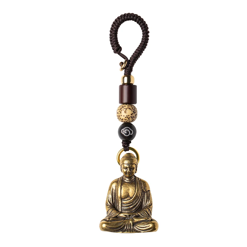 buddha brass pendant keychain (9)