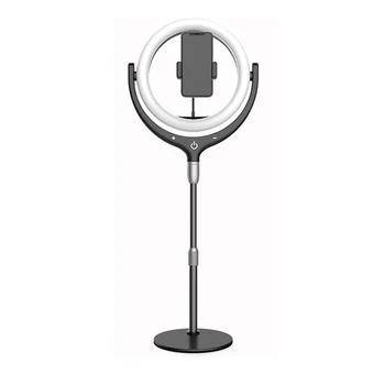 

12 Inch Phone Holder Video Studio LED Dimmable 270 Degrees Rotation Live Stream Touch Control With Stand Desktop Ring Light