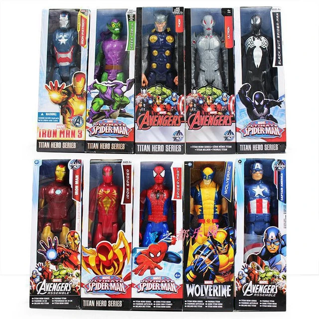 30cm Marvel Avengers Venom Hulk Black Panther Ant Man Captain America Thor  Wolverine Thanos Action Figure